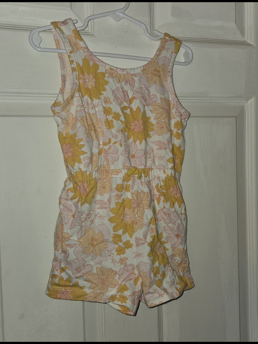 Wonder Nation Girls Yellow Floral Sleeveless Romper SZ 4T